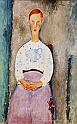 MODIGLIANI AMEDEO (1884-1920) - girl-polka-dot-blouse